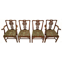 Set of Four Antique 19th Century Carved Mahogany Chippendale Dining Chairs, circa 1890