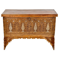 Antique Inlaid Mother of Pearl Syrian Marriage Dowry Chest / Coffer / Trunk, circa 1880