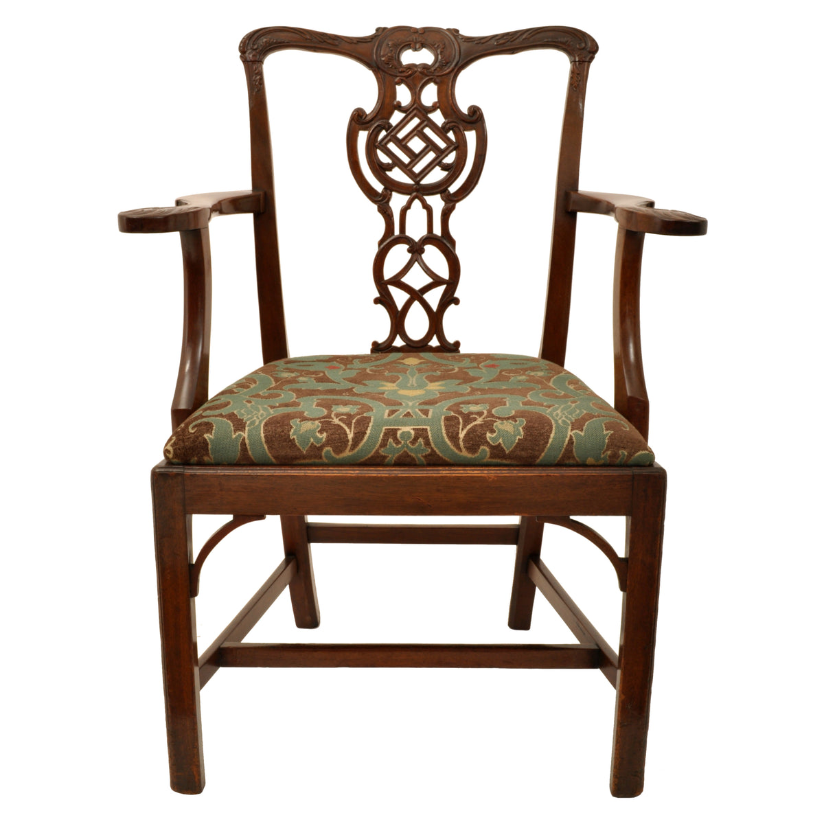 Set of Four Antique 19th Century Carved Mahogany Chippendale Dining Chairs, circa 1890