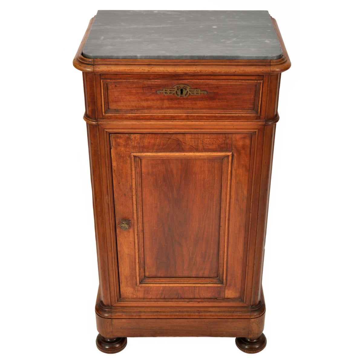 Pair of Antique 19th Century Italian Marble Top Night Stands / Cabinets, circa 1880