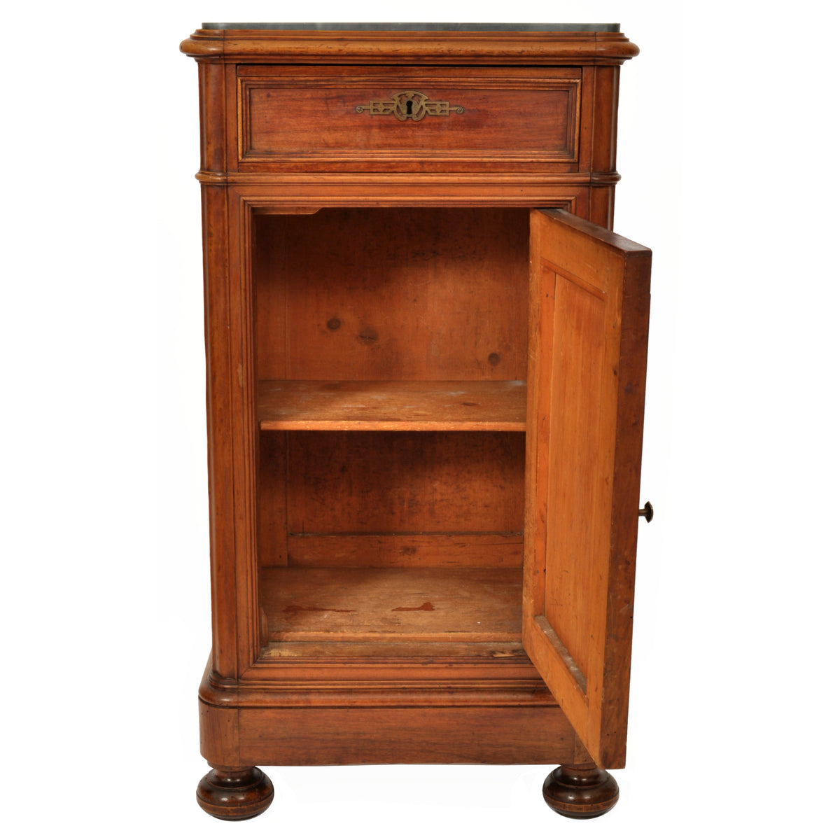 Pair of Antique 19th Century Italian Marble Top Night Stands / Cabinets, circa 1880