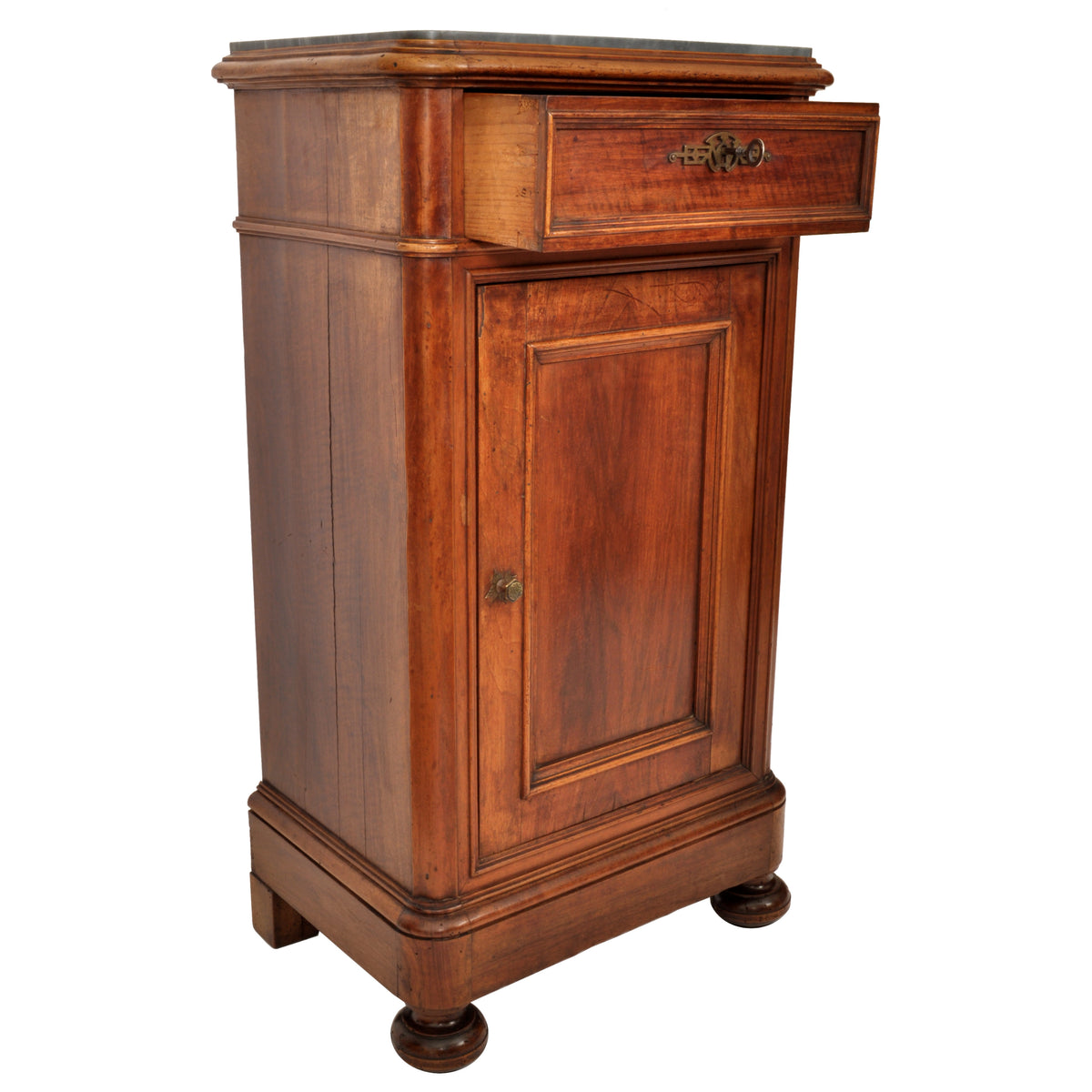 Pair of Antique 19th Century Italian Marble Top Night Stands / Cabinets, circa 1880