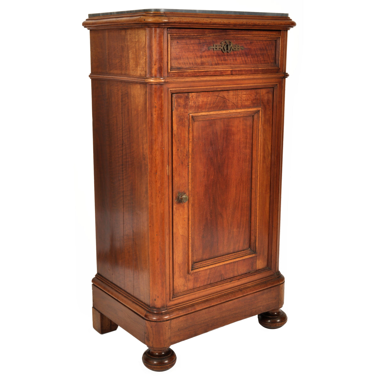 Pair of Antique 19th Century Italian Marble Top Night Stands / Cabinets, circa 1880