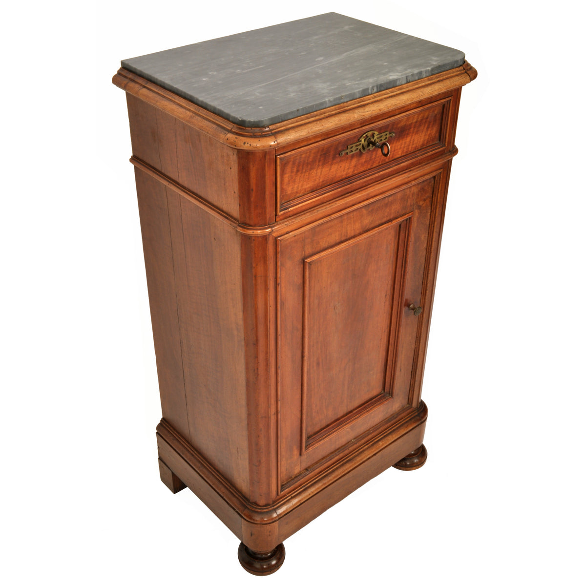 Pair of Antique 19th Century Italian Marble Top Night Stands / Cabinets, circa 1880