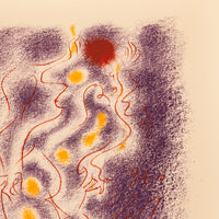 Original French Surrealist MCM Modernist Signed Abstract Lithograph Andre Masson