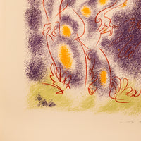 Original French Surrealist MCM Modernist Signed Abstract Lithograph Andre Masson