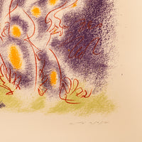 Original French Surrealist MCM Modernist Signed Abstract Lithograph Andre Masson