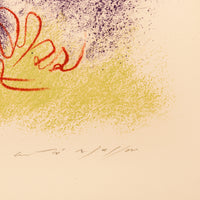Original French Surrealist MCM Modernist Signed Abstract Lithograph Andre Masson