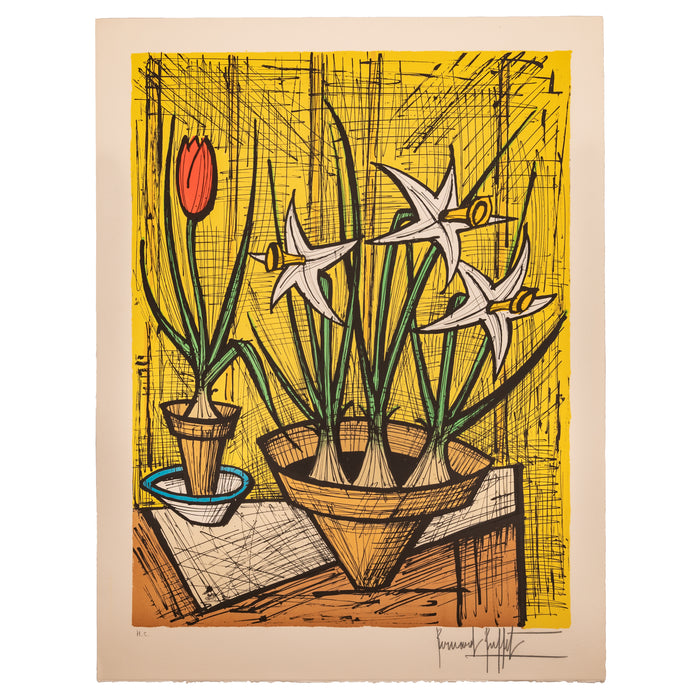 Rare Original French Modernist H.C. Proof Lithograph Signed Bernard Buffet 1988