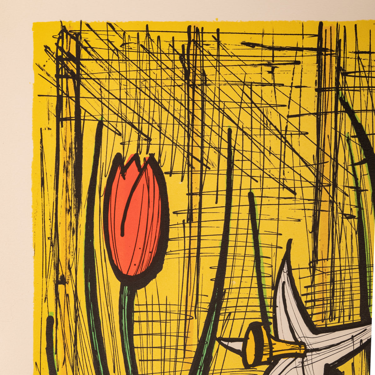 Rare Original French Modernist H.C. Proof Lithograph Signed Bernard Buffet 1988