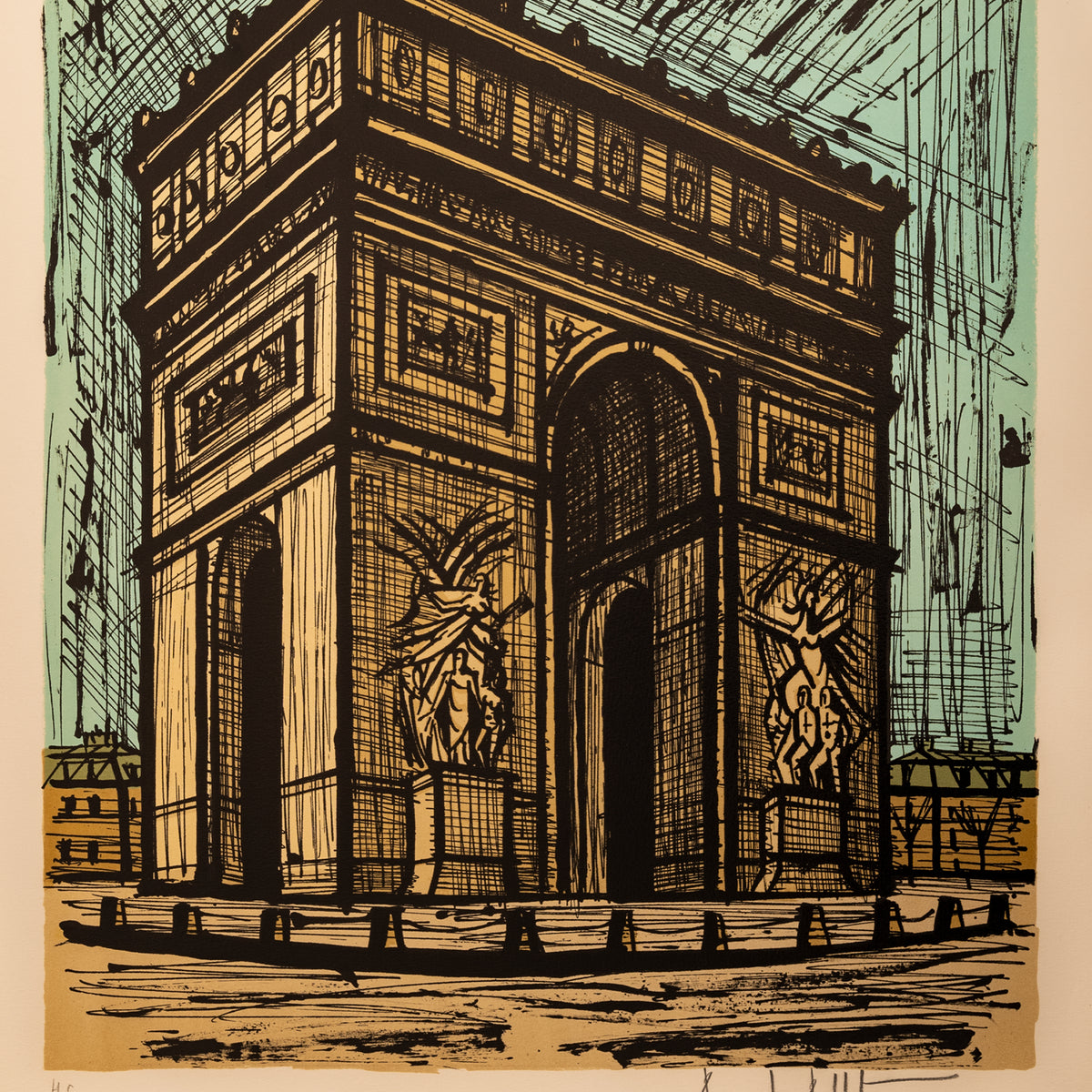 Rare Original French Modernist H.C. Proof Lithograph Signed Bernard Buffet, 1986