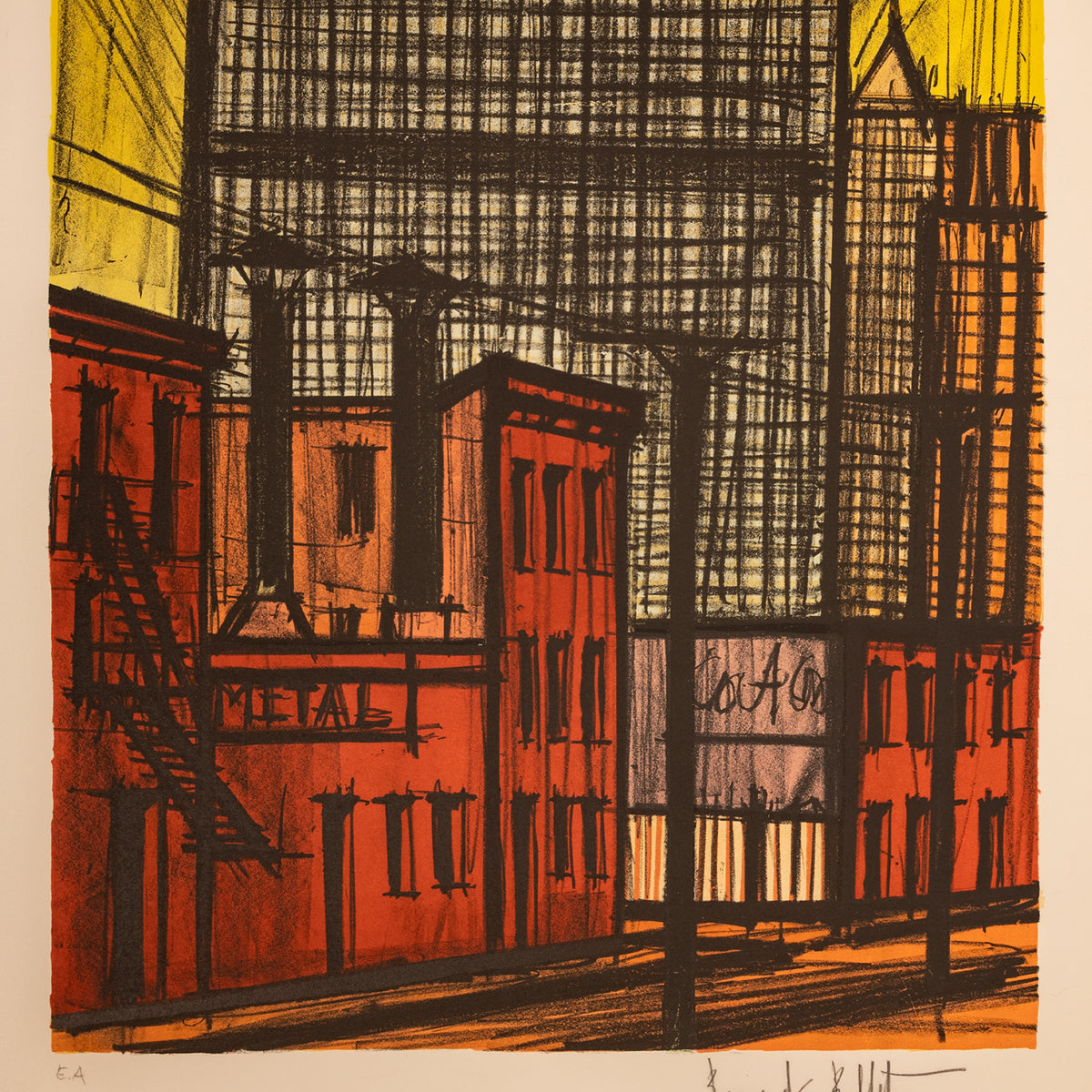 Original French Modernist E.A. Proof Lithograph Signed Bernard Buffet New York, 1980