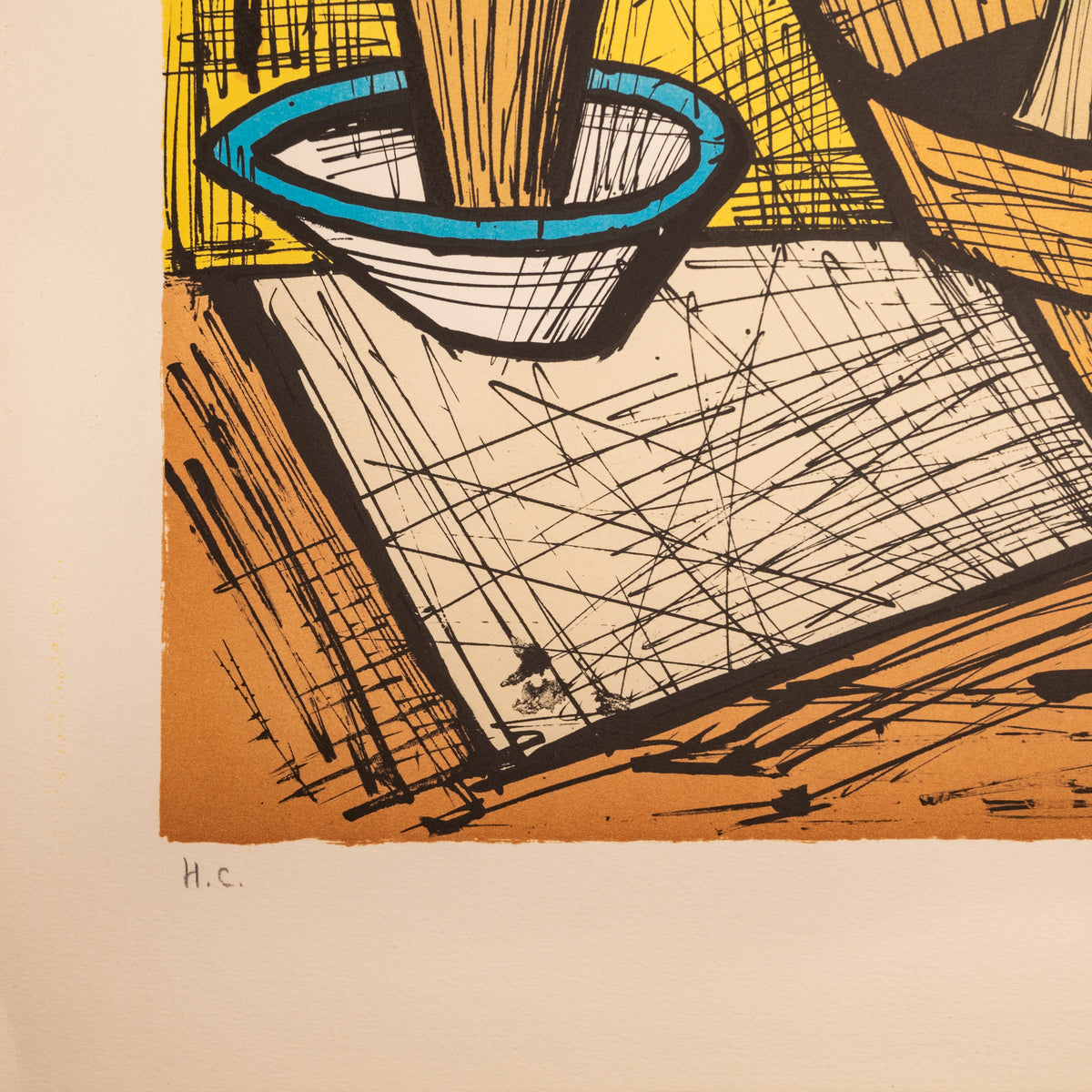 Rare Original French Modernist H.C. Proof Lithograph Signed Bernard Buffet 1988