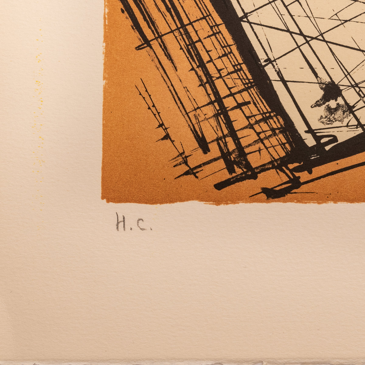 Rare Original French Modernist H.C. Proof Lithograph Signed Bernard Buffet 1988