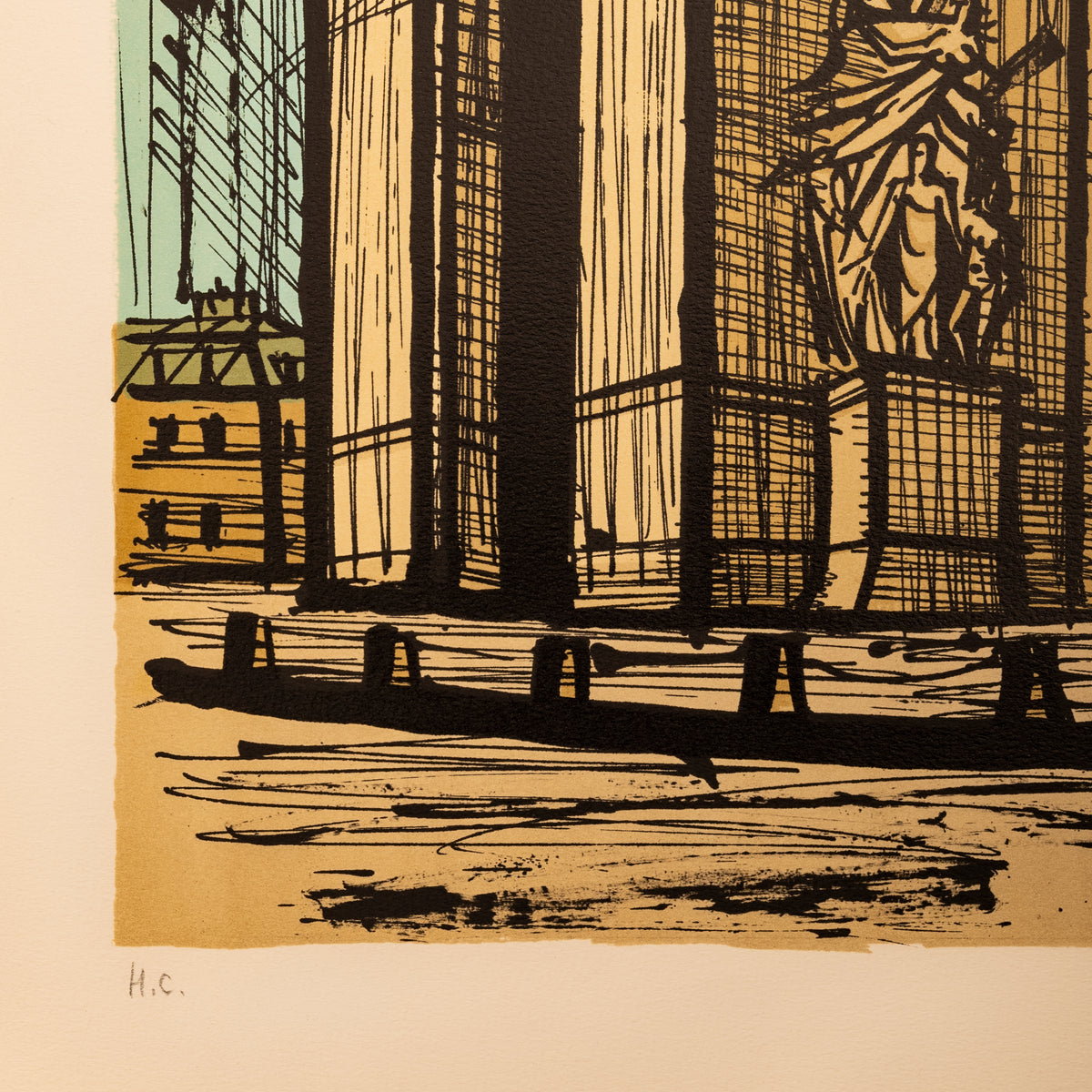 Rare Original French Modernist H.C. Proof Lithograph Signed Bernard Buffet, 1986