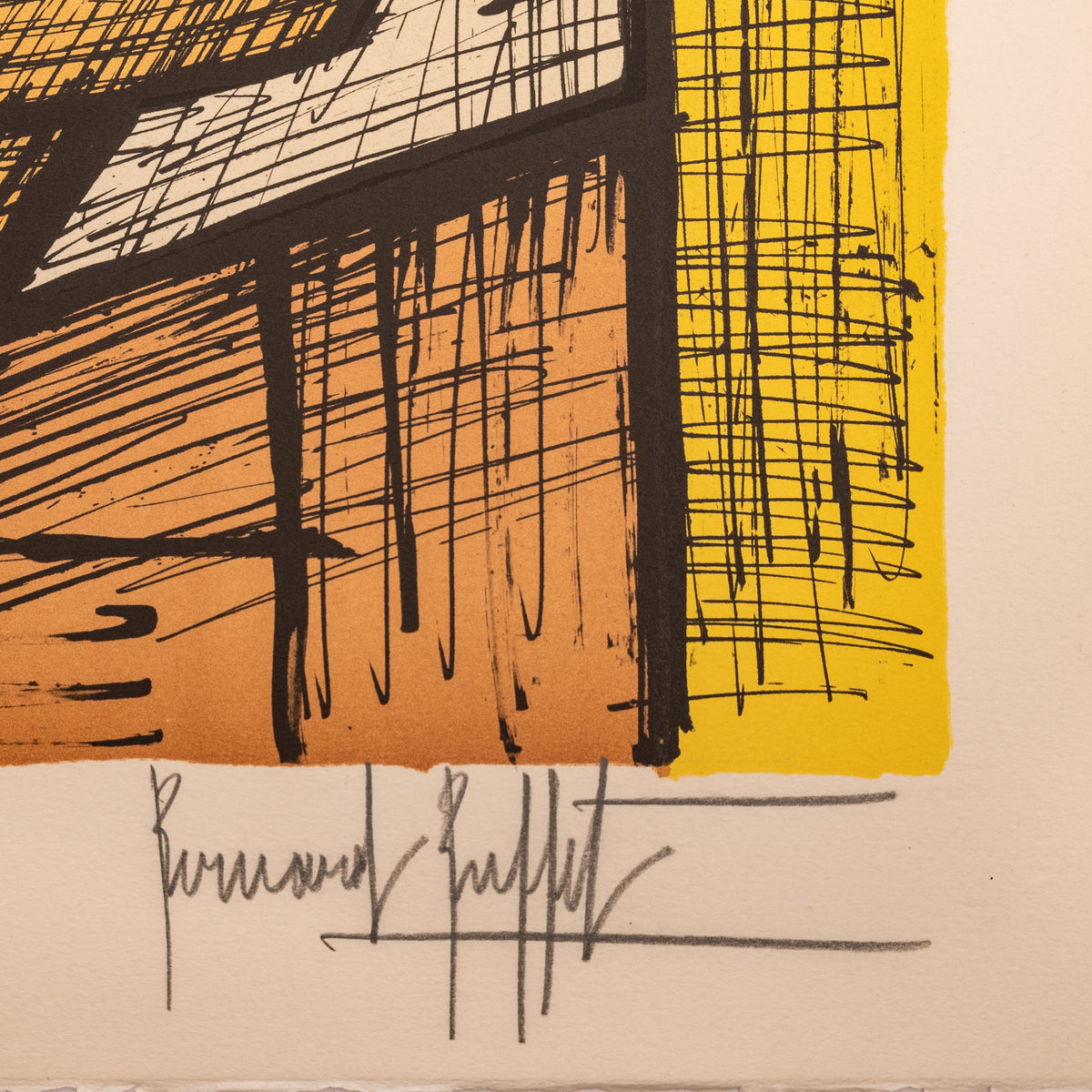 Rare Original French Modernist H.C. Proof Lithograph Signed Bernard Buffet 1988