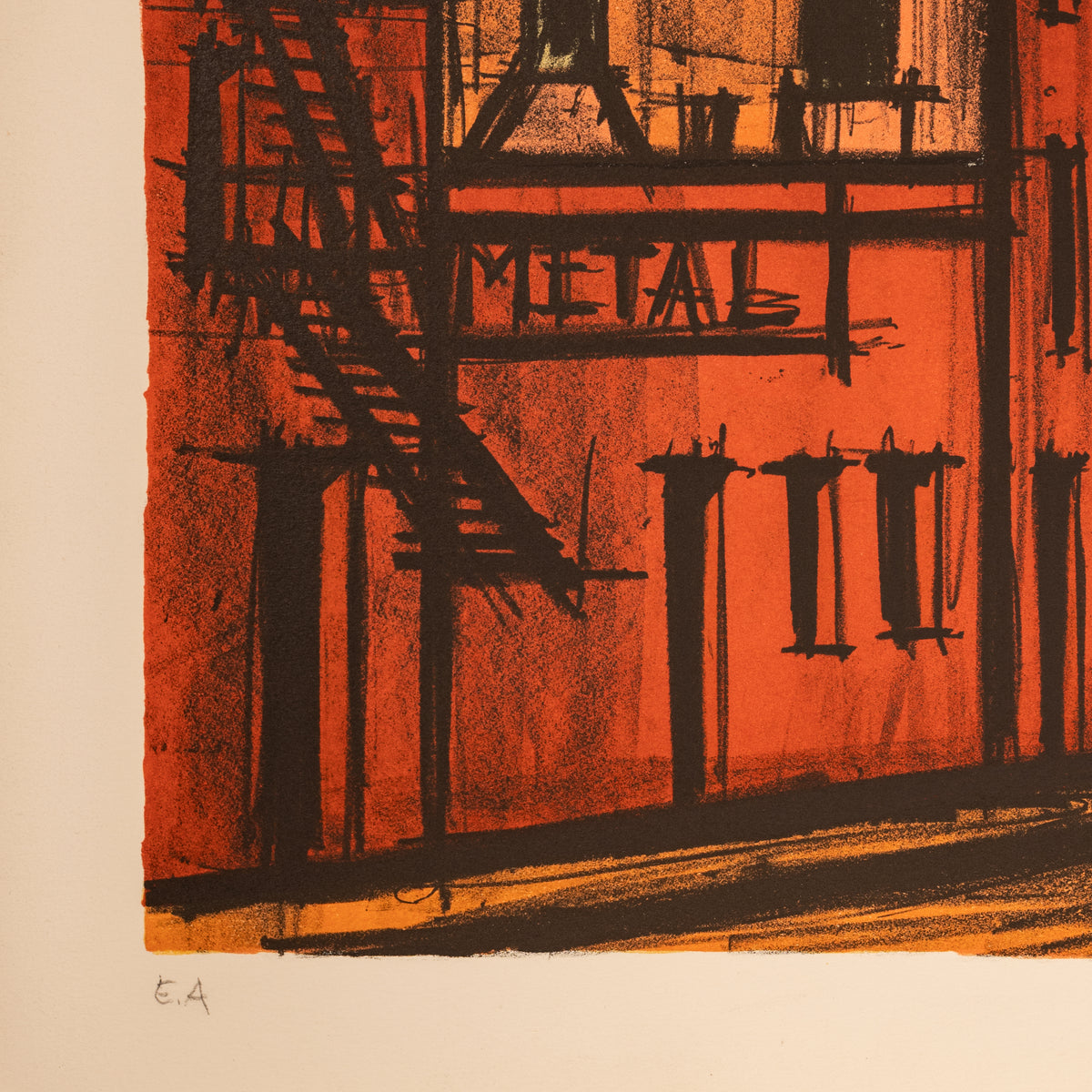 Original French Modernist E.A. Proof Lithograph Signed Bernard Buffet New York, 1980