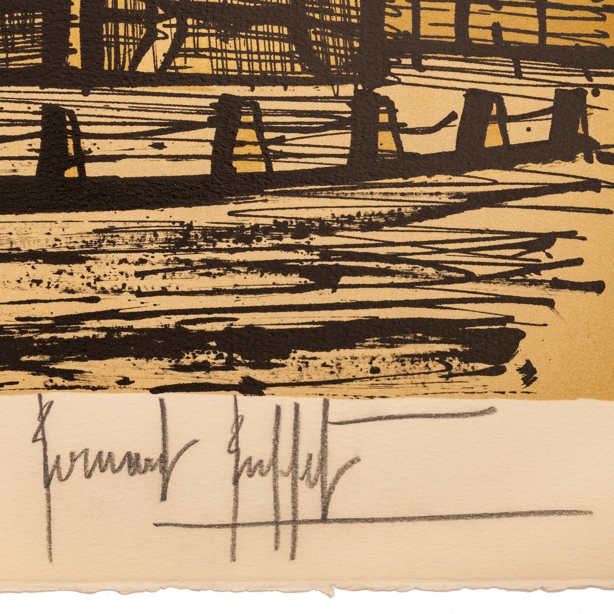 Rare Original French Modernist H.C. Proof Lithograph Signed Bernard Buffet, 1986