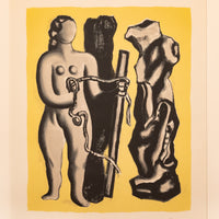 Original French MCM Modernist Signed Abstract Lithograph Fernand Leger 1952