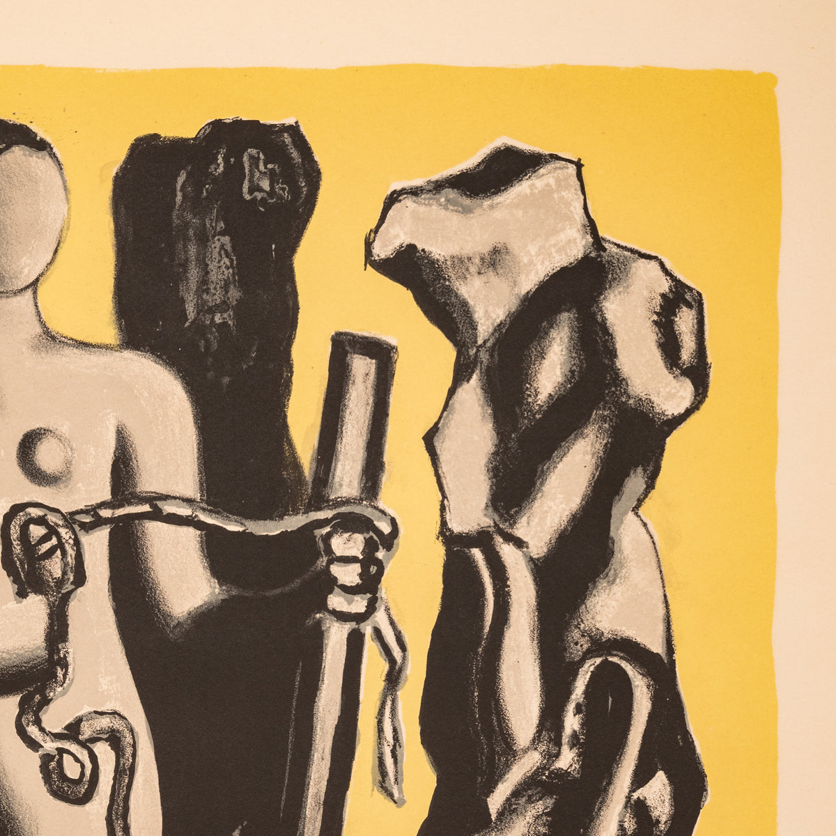Original French MCM Modernist Signed Abstract Lithograph Fernand Leger 1952