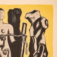 Original French MCM Modernist Signed Abstract Lithograph Fernand Leger 1952