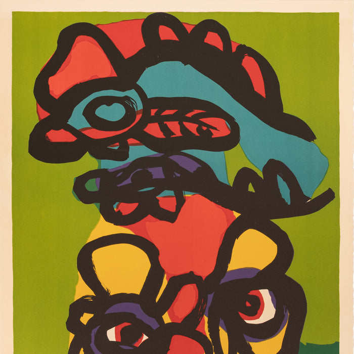 Original Dutch MCM Modernist Signed Proof Abstract Lithograph Karel Appel, 1975
