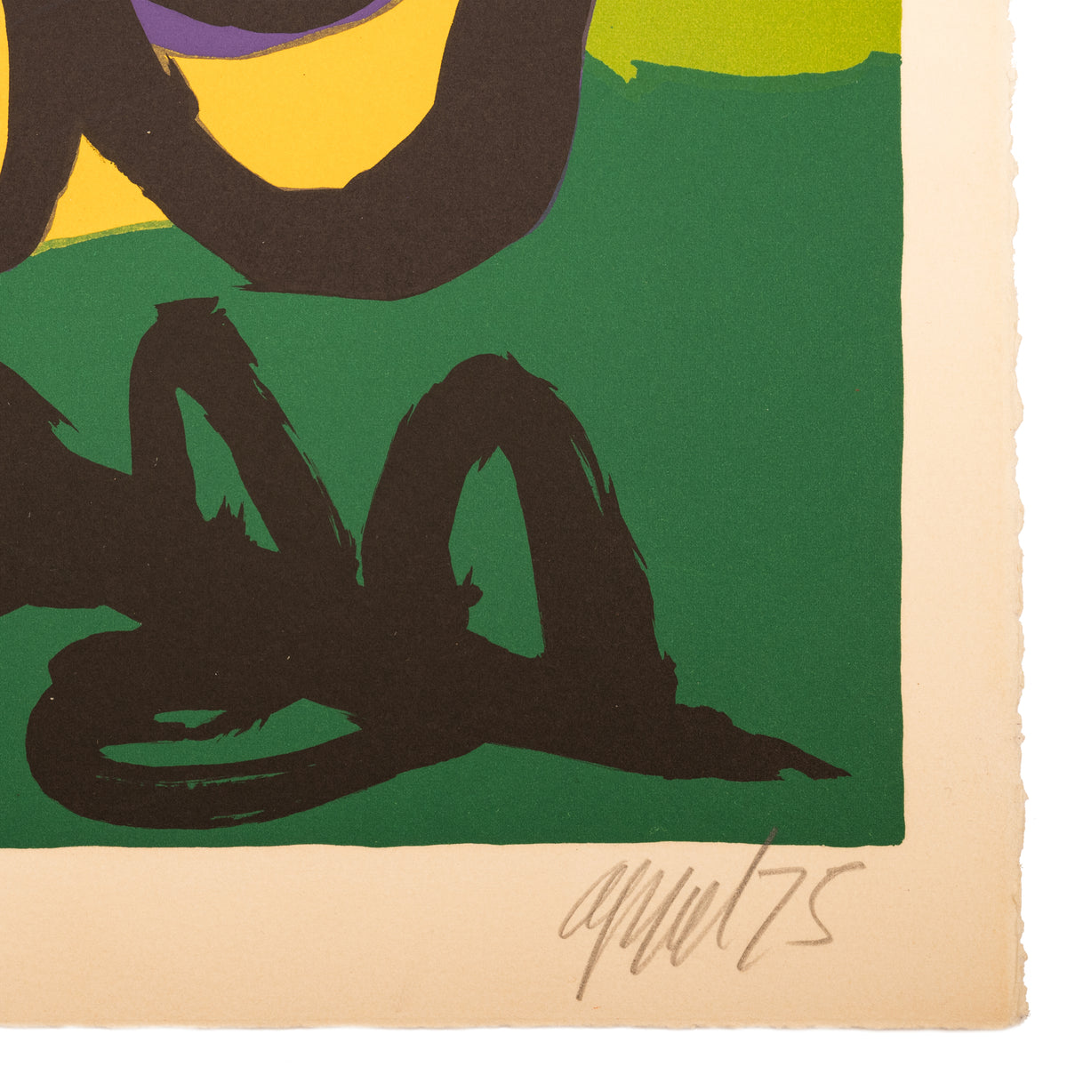 Original Dutch MCM Modernist Signed Proof Abstract Lithograph Karel Appel, 1975