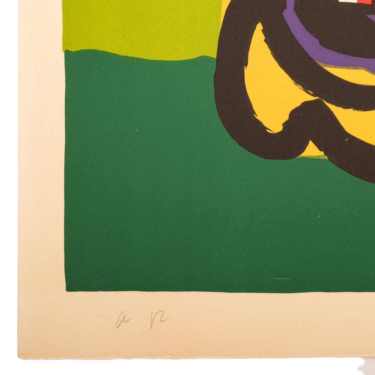 Original Dutch MCM Modernist Signed Proof Abstract Lithograph Karel Appel, 1975