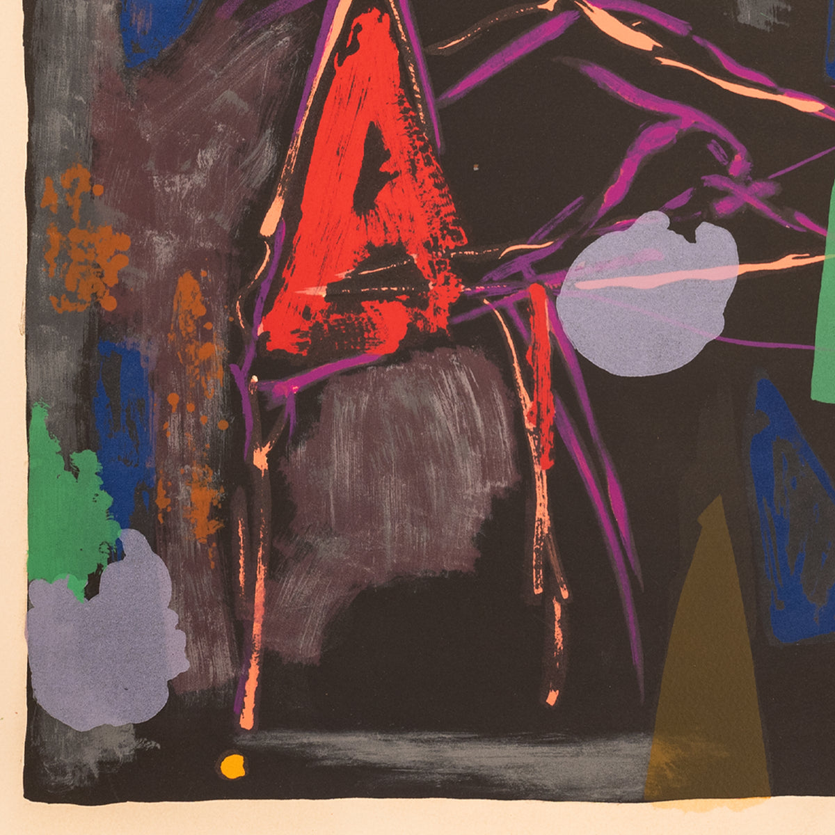 Original Italian MCM Modernist Signed Abstract Lithograph Marino Marini, 1969