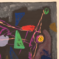Original Italian MCM Modernist Signed Abstract Lithograph Marino Marini, 1969