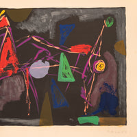Original Italian MCM Modernist Signed Abstract Lithograph Marino Marini, 1969