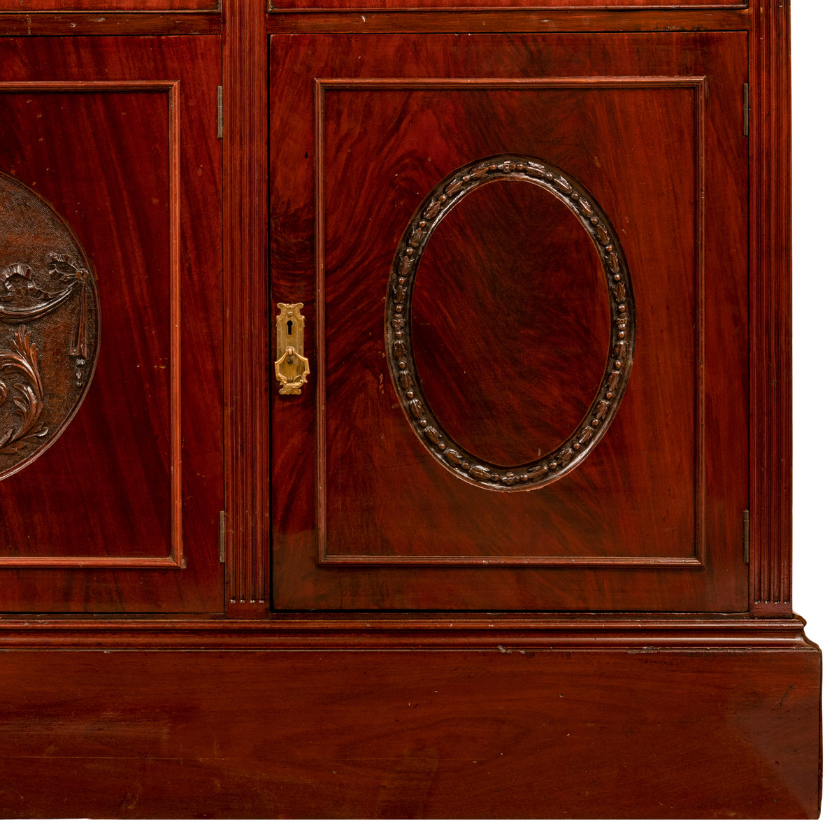 Antique Pair 19th Century Mahogany Bibliotheque Library Bookcase Cabinets, Circa 1880