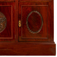 Antique Pair 19th Century Mahogany Bibliotheque Library Bookcase Cabinets, Circa 1880