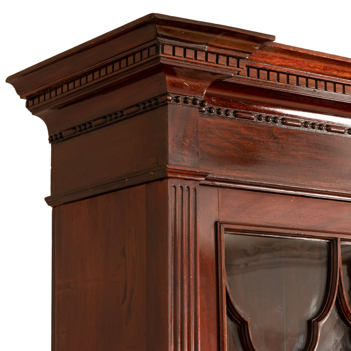 Antique Pair 19th Century Mahogany Bibliotheque Library Bookcase Cabinets, Circa 1880