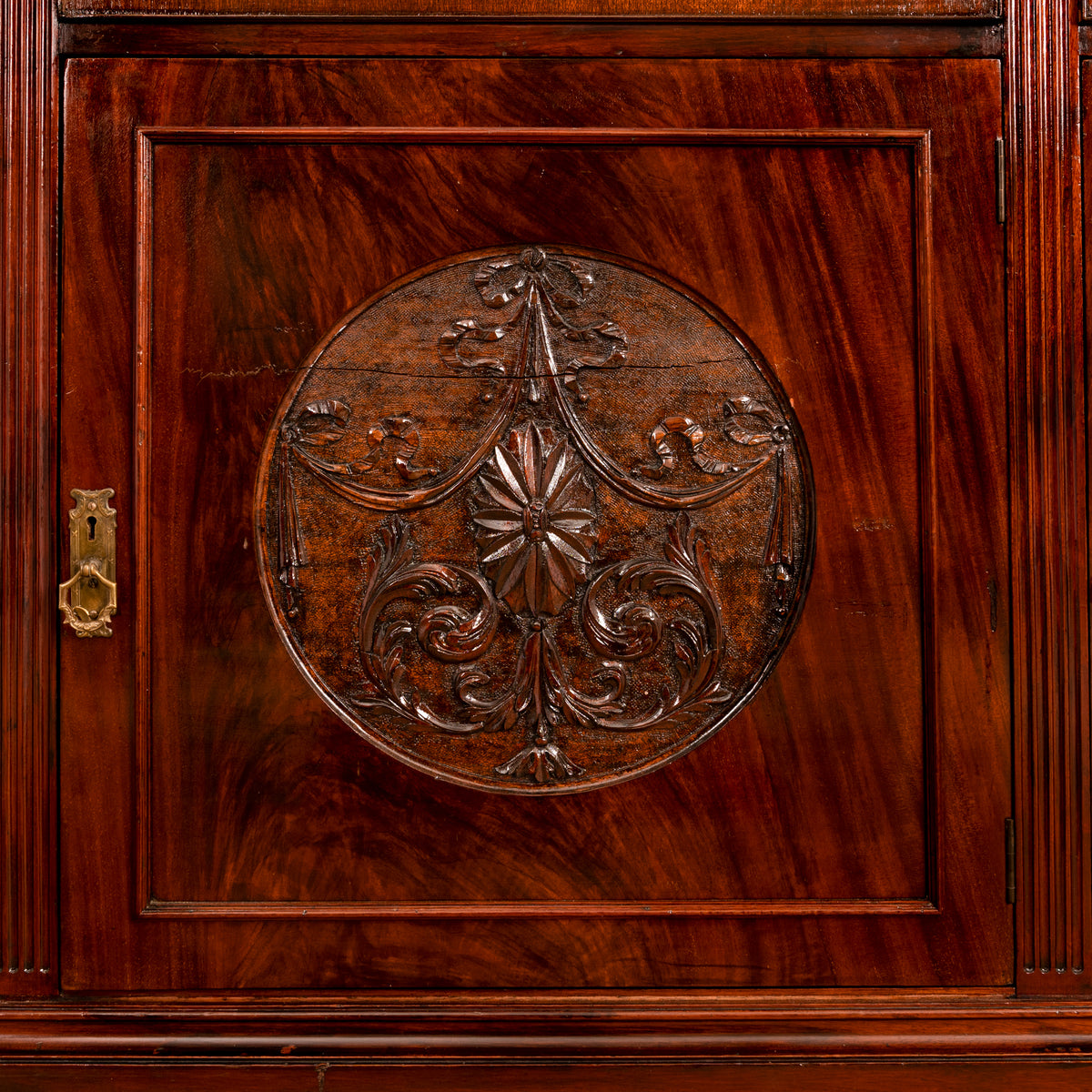 Antique Pair 19th Century Mahogany Bibliotheque Library Bookcase Cabinets, Circa 1880