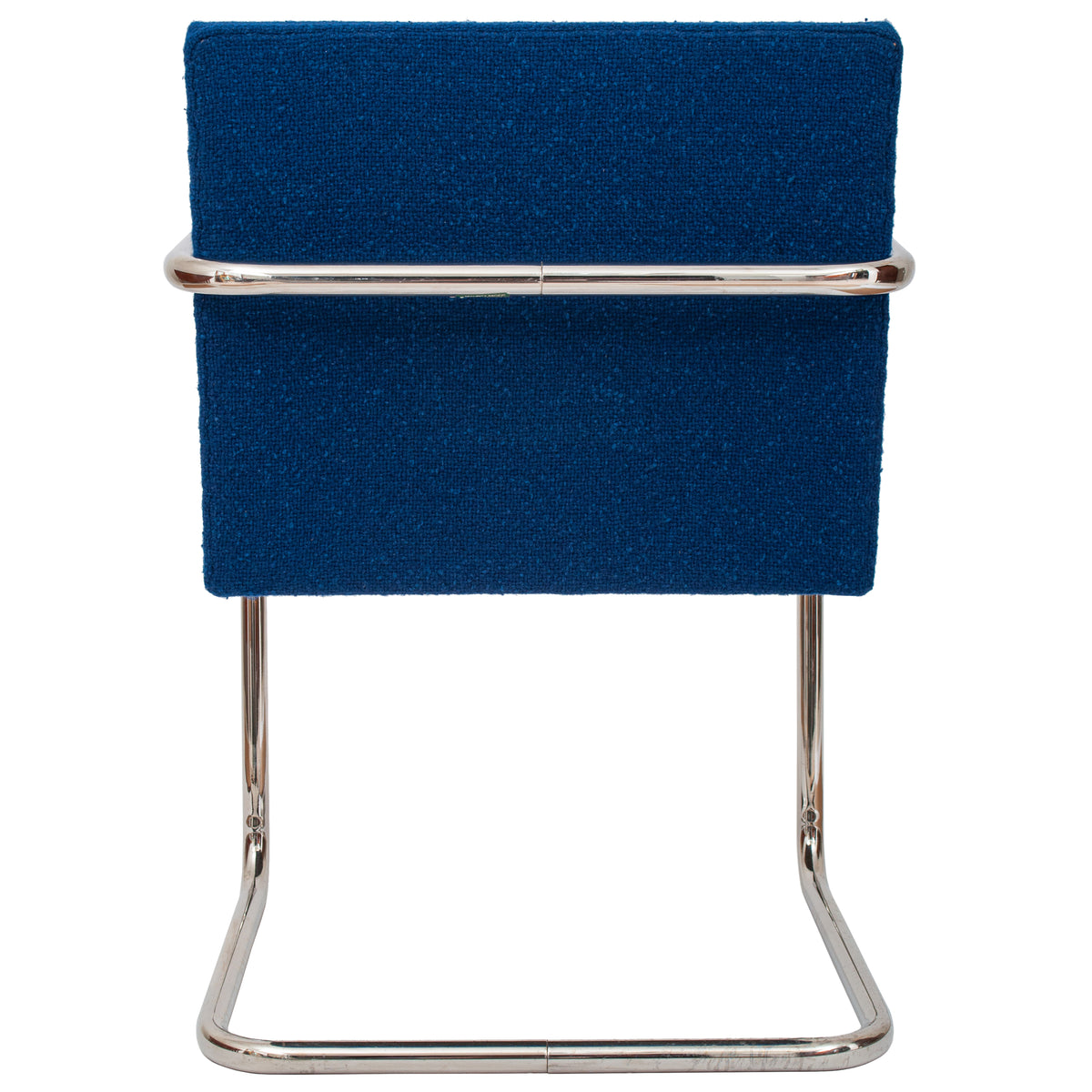 Pair Knoll Mid Century Modern Blue Chrome BRNO Mies Van Der Rohe Chairs,1980
