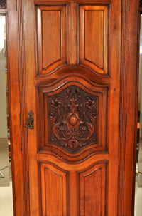 Antique English Satin Walnut Armoire/Wardrobe/Compactum, Circa 1880