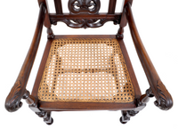 Antique Baroque Carved Walnut Throne Chair, circa 1880