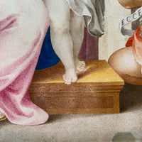Italian Renaissance Tempera on Parchment Painting Holy Family by Giuseppe Cesari Circa 1595
