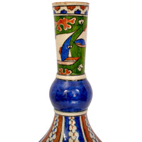 Antique 19th Century Iznik Style Islamic Pottery Bottle Shaped Vase, Samson, circa 1880