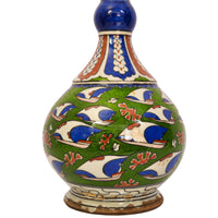 Antique 19th Century Iznik Style Islamic Pottery Bottle Shaped Vase, Samson, circa 1880