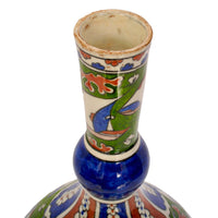 Antique 19th Century Iznik Style Islamic Pottery Bottle Shaped Vase, Samson, circa 1880