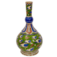 Antique 19th Century Iznik Style Islamic Pottery Bottle Shaped Vase, Samson, circa 1880