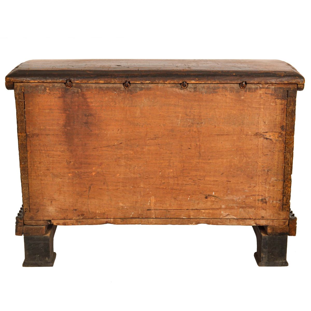 Antique Scandinavian Baroque Folk Art Carved Pine Dowry Chest / Trunk / Coffer, circa 1780