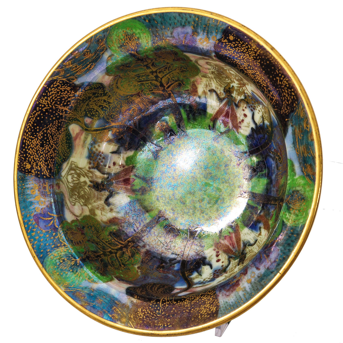 Antique Wedgwood Fairyland Lustre "Woodland Bridge" Bowl Daisy Makeig-Jones Circa 1920
