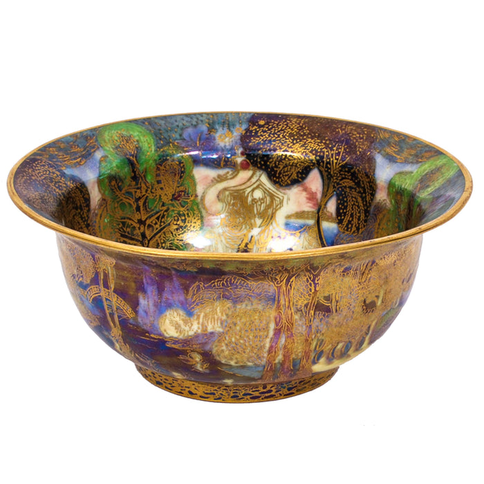 Antique Wedgwood Fairyland Lustre "Woodland Bridge" Bowl Daisy Makeig-Jones Circa 1920