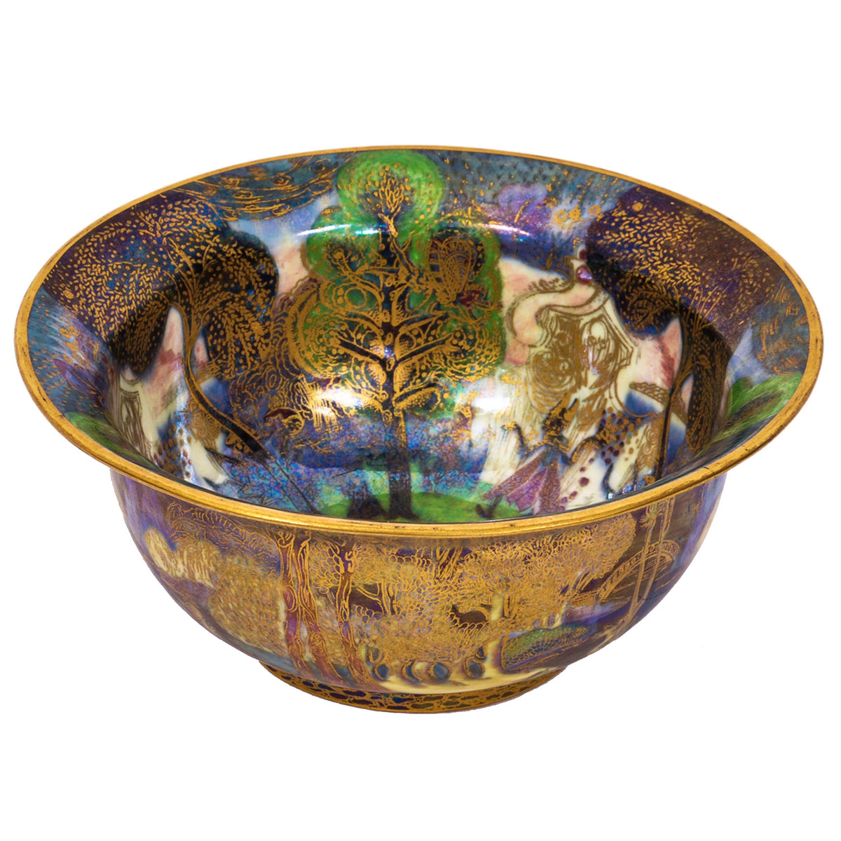 Antique Wedgwood Fairyland Lustre "Woodland Bridge" Bowl Daisy Makeig-Jones Circa 1920