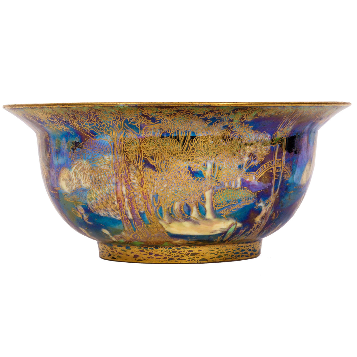 Antique Wedgwood Fairyland Lustre "Woodland Bridge" Bowl Daisy Makeig-Jones Circa 1920
