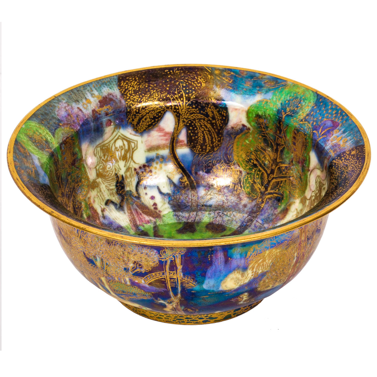 Antique Wedgwood Fairyland Lustre "Woodland Bridge" Bowl Daisy Makeig-Jones Circa 1920