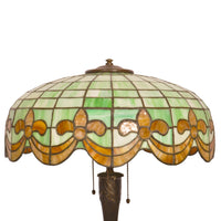 Antique American Art Nouveau Bronze & Leaded Glass Table Lamp by Wilkinson, circa 1910
